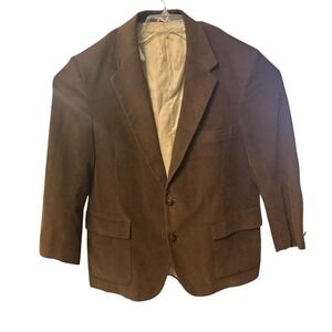 Farah 46R Brown Corduroy Blazer Jacket Elbow Patches Designer Series Mens